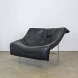 Vintage leather Butterfly chair with steel frame by G. van den Berg, Montis