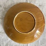 Large round Sarreguemines slip dish with fruit decoration