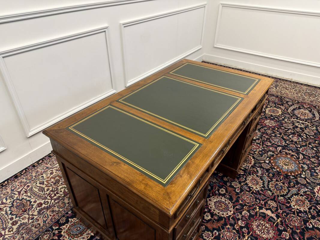 Classic English Desk with Green Inlay