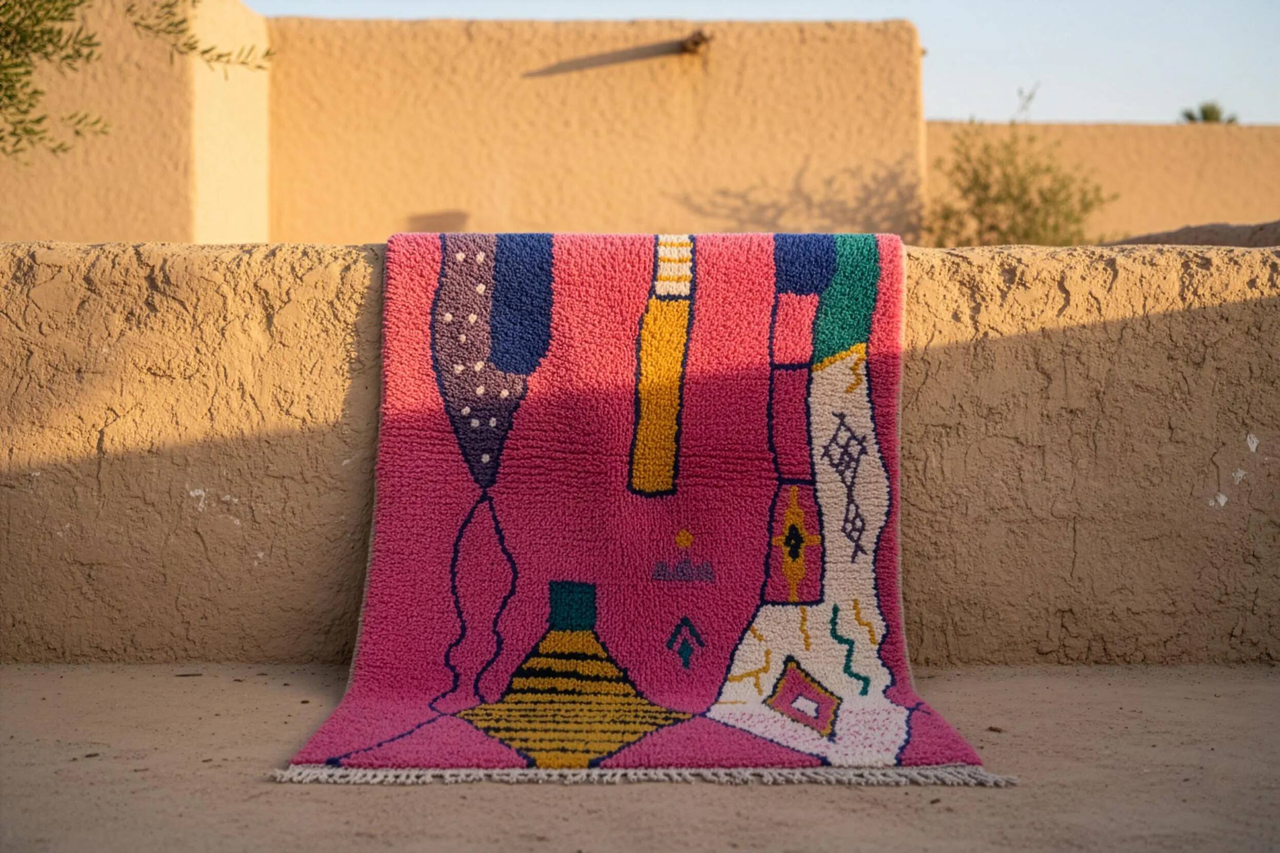 Natural handmade Berber rug 3x2 m