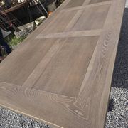 Table de ferme en chêne patiné gris