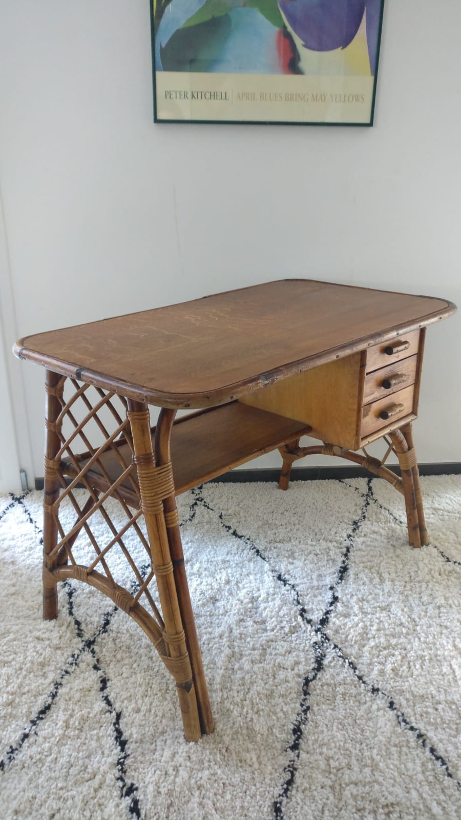 Vintage rattan desk