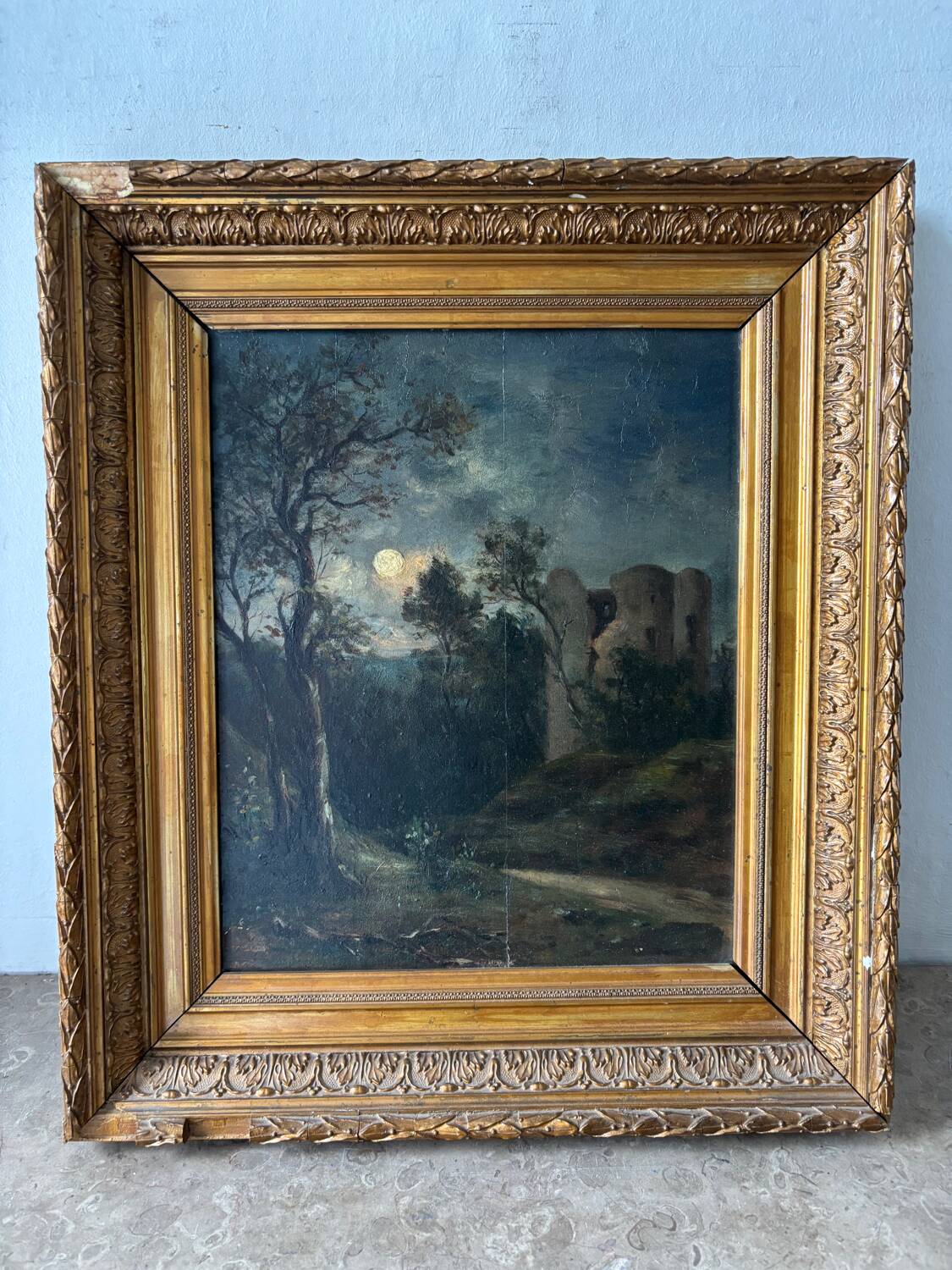 Moonlit landscape, 19th century