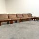 Ensemble de salon / fauteuil / canapé en cuir et chêne Rolf Benz, années 1970