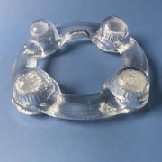 Pukeberg Scandinavian vintage glass candle holder from the 70s