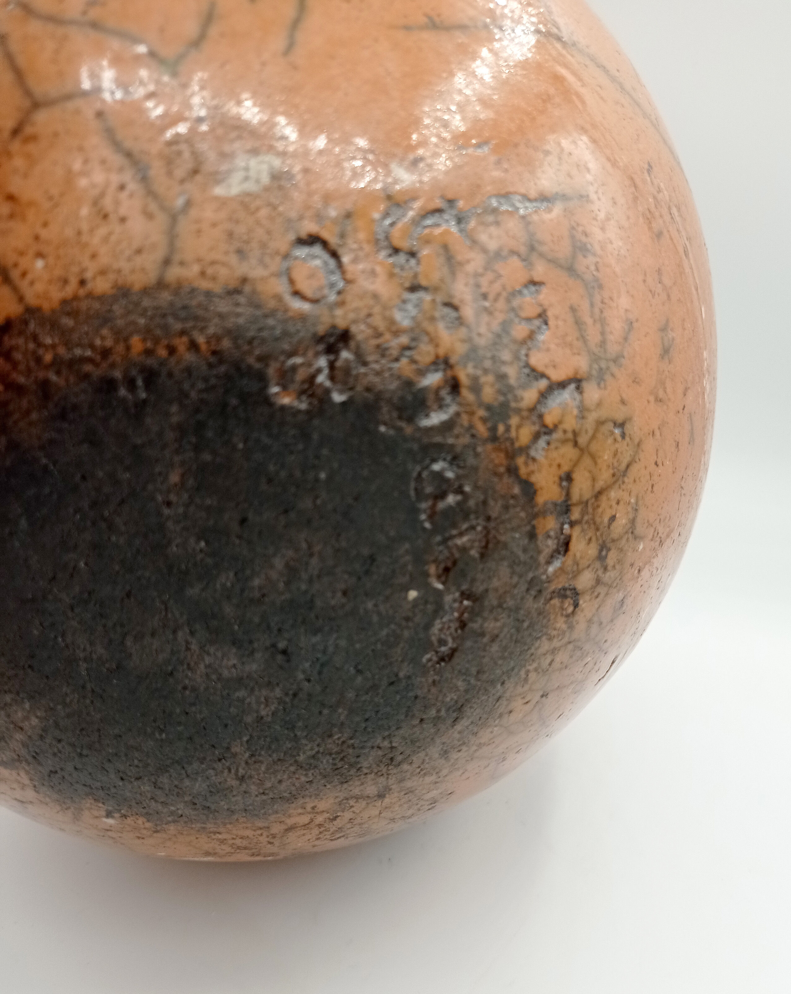 Raku ball vase
