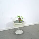 Space age design tafel Opal Möbel met rookglazen blad