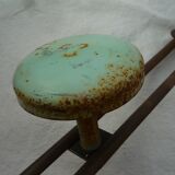 Metal hook, vintage 60s, 3 turquoise blue hooks