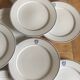 Set of 11 large flat plates – White porcelain with blue rim – Pillivuyt, 31 cm