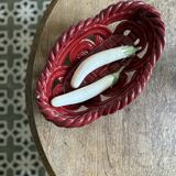 Vintage red ceramic basket