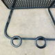 Wall-mounted coat rack/wardrobe from the 1950s, wrought iron and rigidule.