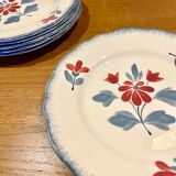 6 faience dessert plates Manufacture de Salins