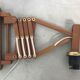 Wooden accordion wall lamp vintage 1960