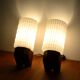 Pair of Scandinavian wall lights in teak and opaline by Philips from the 1960s.
