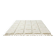 Berber rug with a white graphic pattern.