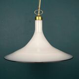 Vintage white Murano glass pendant lamp, Italy, 1970s.
