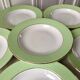 Lot de 6 assiettes creuses vert pastel nid d'abeille Moulin des Loups / L'Amandinoise années 50
