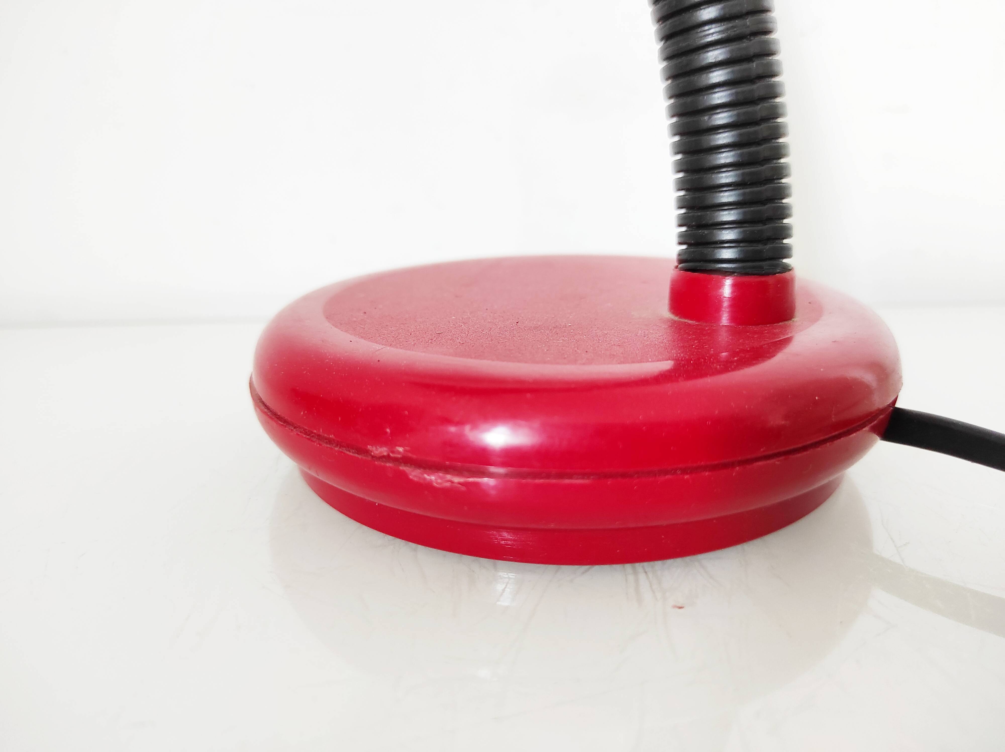 Red vintage lamp, 30.5 cm high