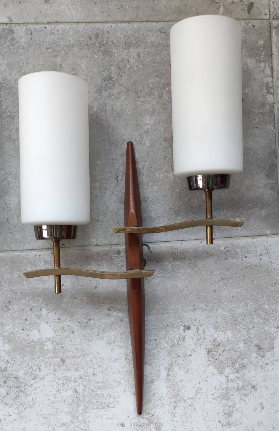 Large pair of modernist wall lights from LUNEL