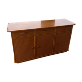 Enfilade en frêne et rotin