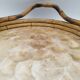 Vintage round bamboo and Capiz shell platter – Italy, 1970s