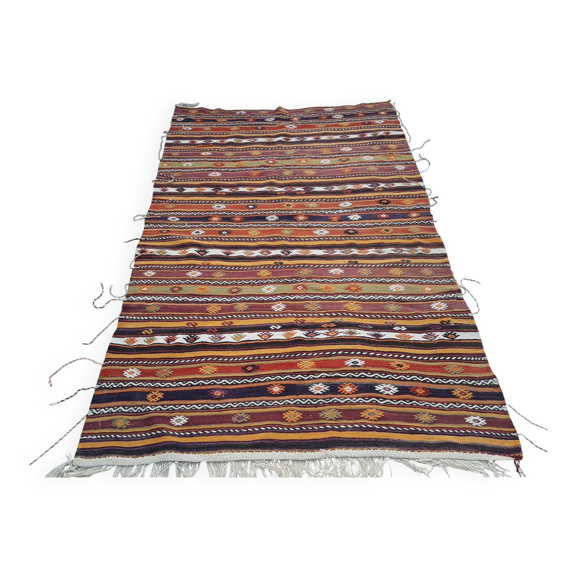 Kilim turc vintage tissé main 136x218 cm