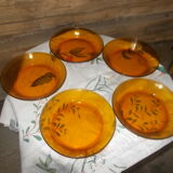 Lot 5 hollow plates Duralex yellow