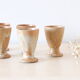 Set of 5 glasses on foot in sandstone, vintage