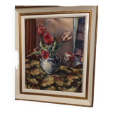 Tableau bouquet aux tulipes