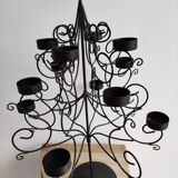 Black metal candlestick for 12 candles