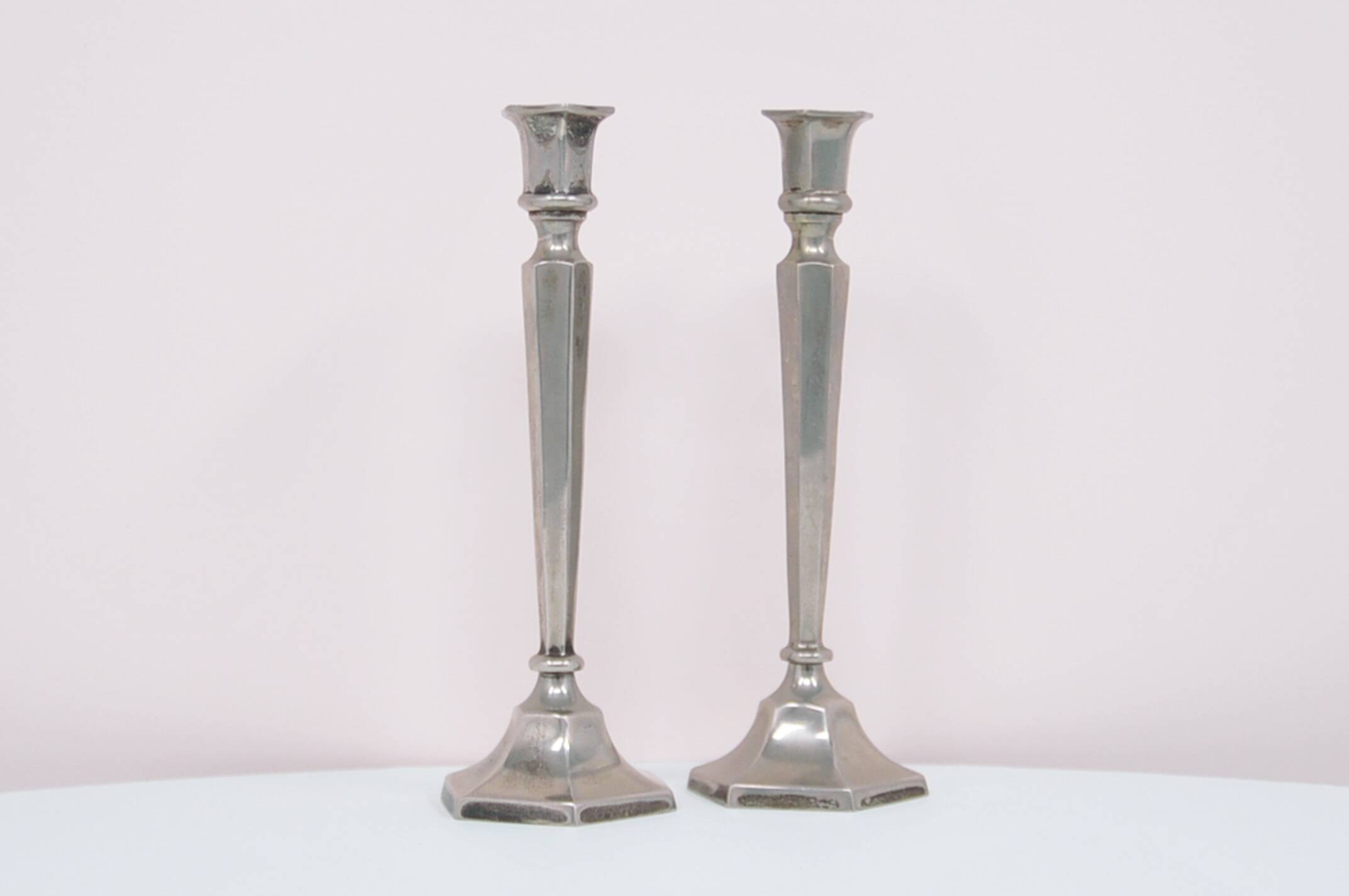 Vintage set of x2 silver candlesticks