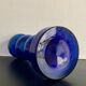 Vase bleu en verre vintage 1970