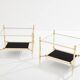Maison Jansen style pair of brass opaline glass side tables 1970