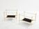 Maison Jansen style pair of brass opaline glass side tables 1970