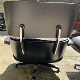 All Black Lounge Chair with Ottoman by Charles Eames