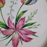Flat antique earthenware plates with gilded edges