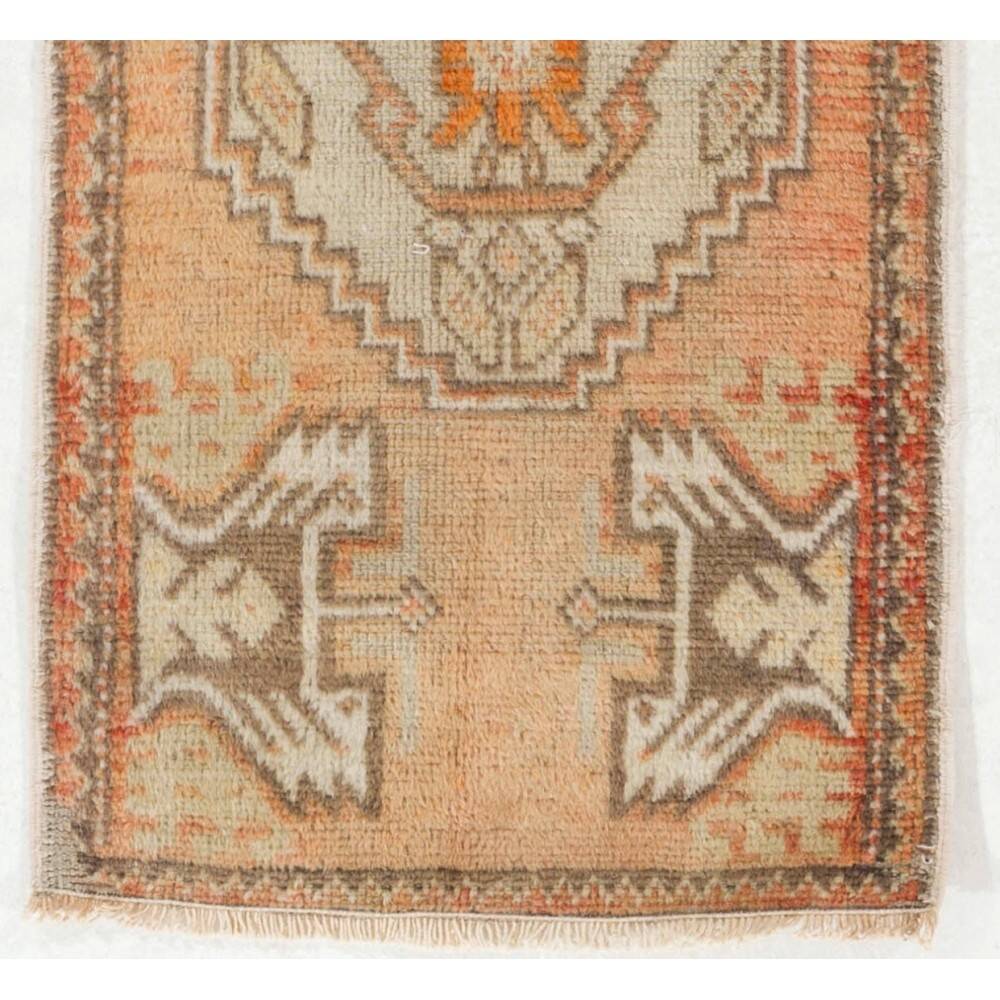 Vintage Accent Rug. Wool Turkish Seat Cover. Rustic Kitchen Rug. Handmade Door Mat. Bath Mat