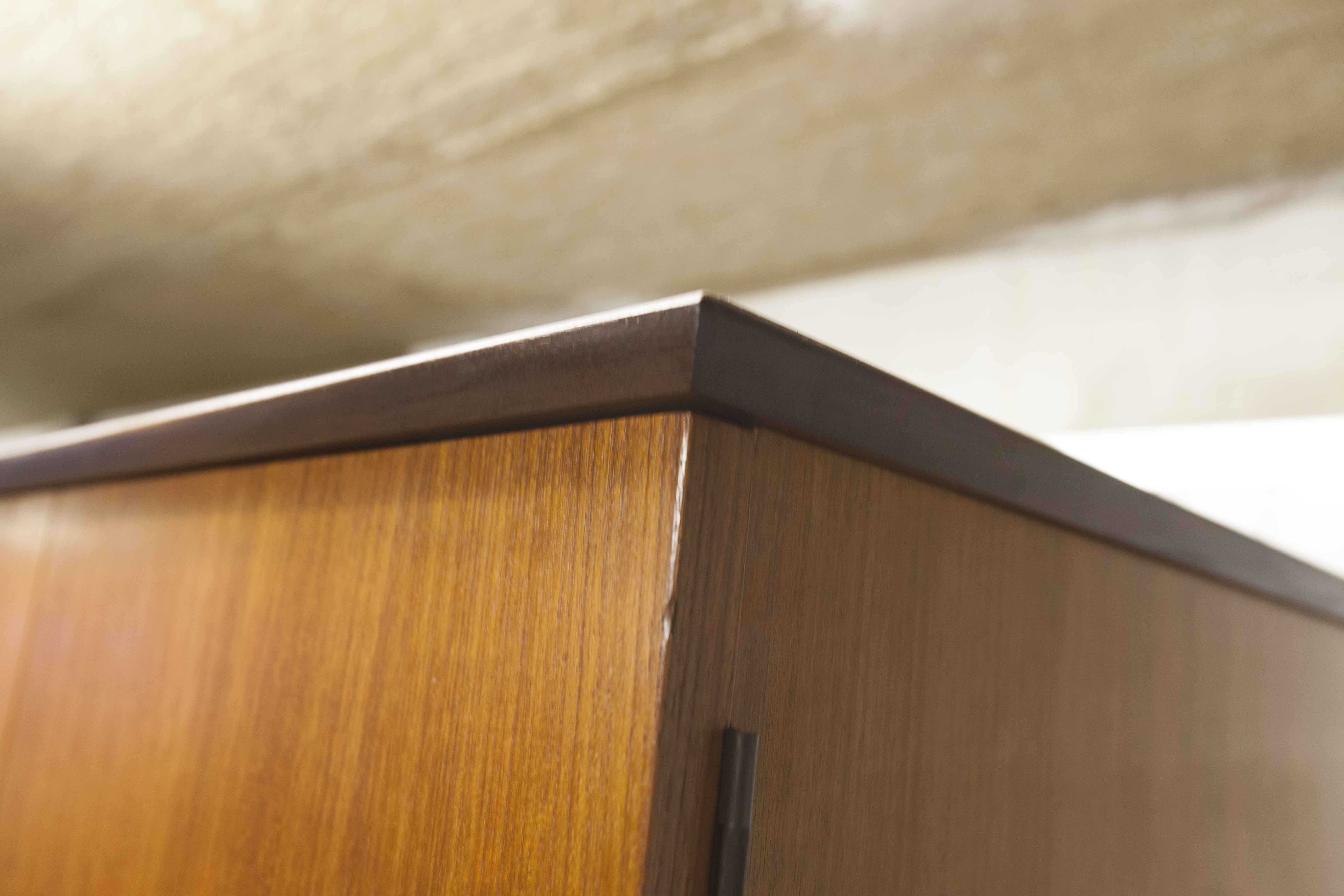 Scandinavian teak cabinet 1960 with mounting plan