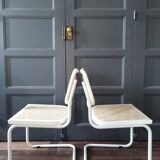 White Cesca B32 Marcel Breuer chairs 1970