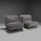 Fauteuils en mohair et chrome conçues par Malchioro pour IPE, Italie, années 1970