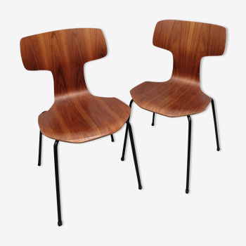 Set of 2 model 3103 Hammer chairs by Arne Jacobsen for Fritz Hansen, Denmark , 1969