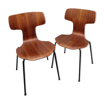 Set of 2 model 3103 Hammer chairs by Arne Jacobsen for Fritz Hansen, Denmark , 1969