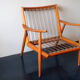 Scandinavian armchair with sea blue-green covers 1950s