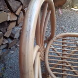 Ensemble de quatre chaises en rotin