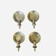 Pair of vintage wall sconces in textured brass, brutalist style.