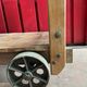 Vintage industrial servant in Teck wood and steel