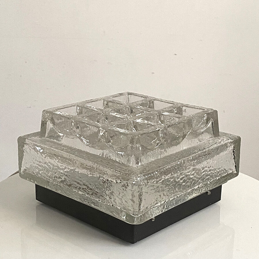 Vintage glass paved lamp 70's