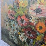 Tableau, bouquet de fleurs, huile sur toile