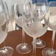Set of 6 vintage crystal wine glasses - empoli tulip frosted stemware