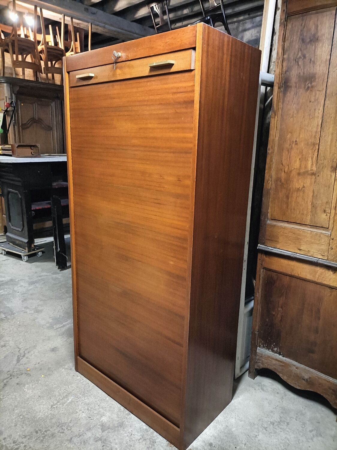 Scandinavian teak curtain cabinet